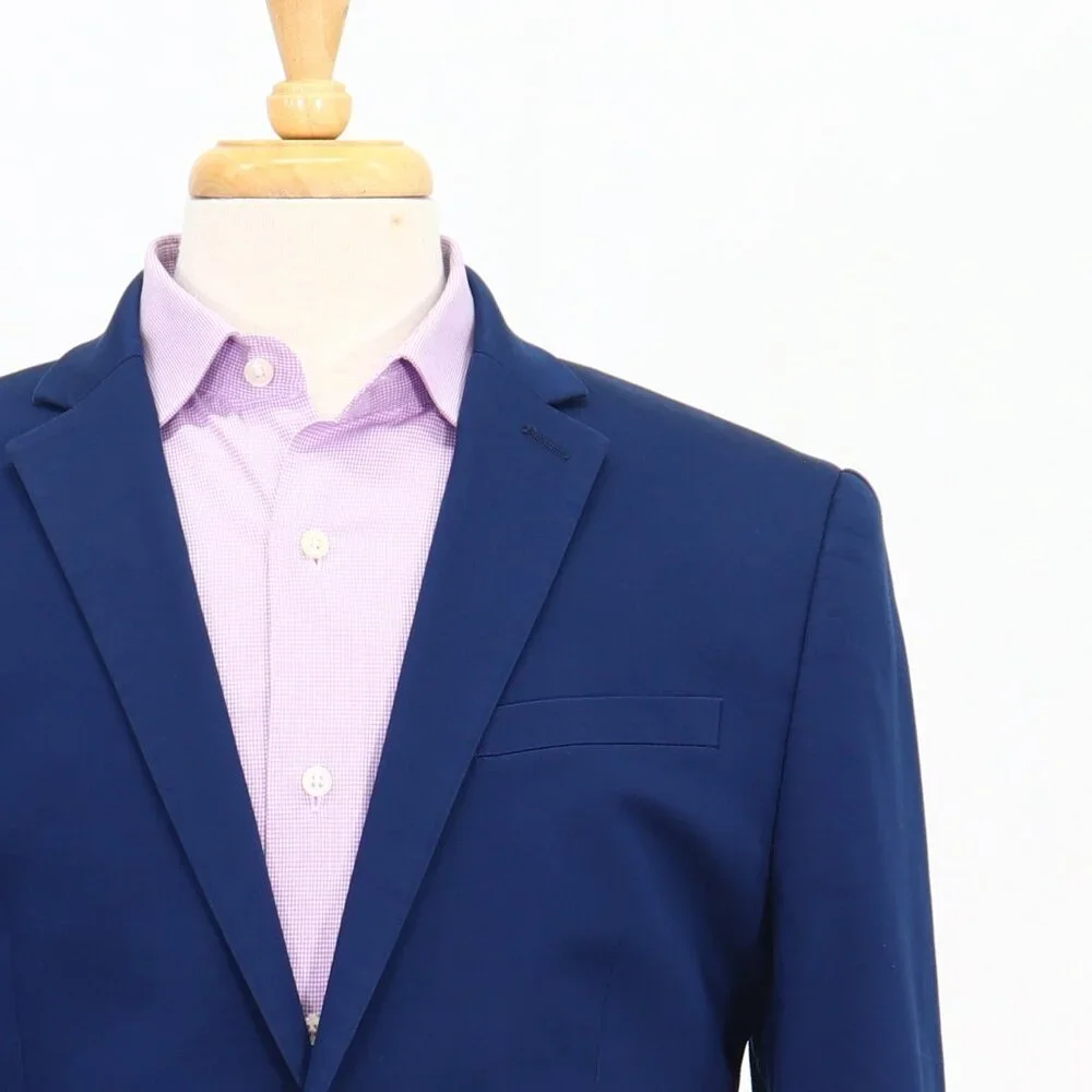 Express 40R Blue Blazer Sport Coat Jacket 2-Button Solid T370 - Picture 5 of 11